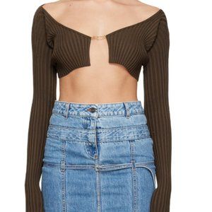 JACQUEMUS Brown Le Chouchou 'La Maille Pralu' Cardigan. NWOT